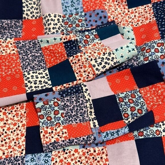 LAND’S End Vintage Patchwork Floral Mock Turtleneck Sz S - Picture 9 of 11